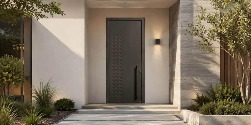 Porte d'entrée en aluminium, design contemporain