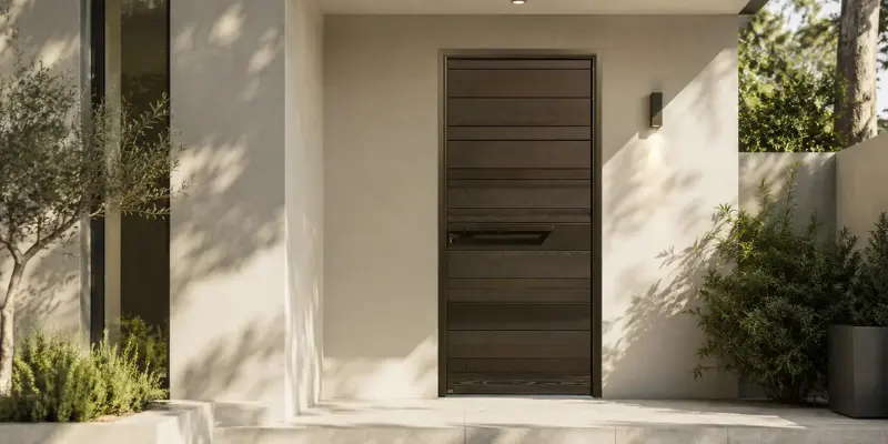 Porte d'entrée en bois